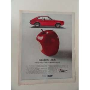 1971 Ford Pinto, 1971 print ad (red car/red apple.) Orinigal Magazine 