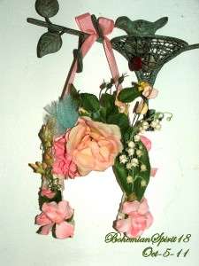 Artisan Original GOOD LUCK Real HORSE SHOE Floral Victorian Style Wall 