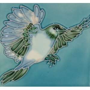  Blue Jay Decorative Bird Ceramic Wall Art Tile 6x6: Home 