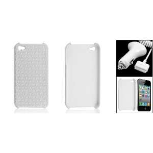   Tone Grid Design Back Case + Car Charger for iPhone 4G 4: Electronics