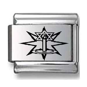  Star of David and Candle Laser Italian Charm Jewelry