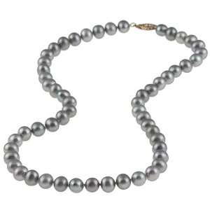 DaVonna Grey Freshwater Pearl 16 inch Necklace (6.5 7 mm 