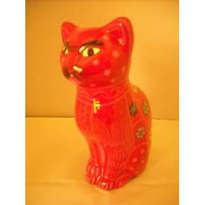  Mexican Red Cat Pottery Statue New: Everything Else
