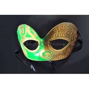  Green and Gold Venetian Mask Mardi Masquerade Halloween 