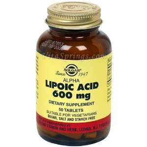  Alpha Lipoic Acid 600 mg, 50 Tablets, Solgar Health 