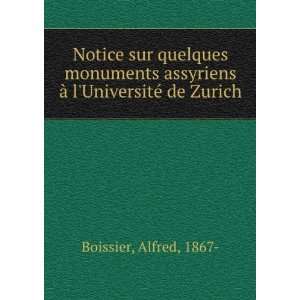   Ã  lUniversitÃ© de Zurich Alfred, 1867  Boissier Books