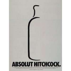  1997 Ad Absolut Vodka Director Alfred Hitchcock Profile 