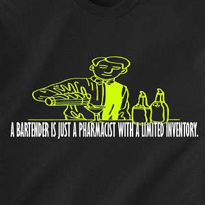 bartender is just a pharmacist beer Retro Funny T Shirt  