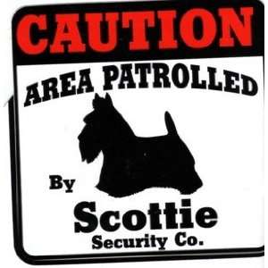  Decal Caution Area Patrolled by Scottie Security Company 
