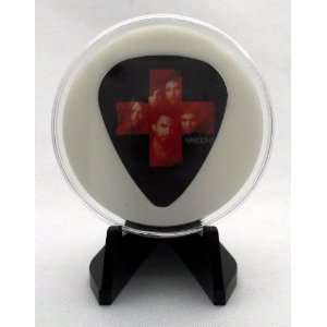 Maroon 5 Red Cross Guitar Pick With Display Case & Easel   100% MADE 