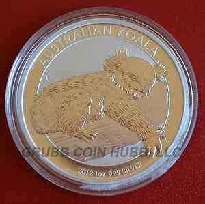 2012 Australian Koala, 1 Ounce .999 Silver Coin, BU, Proof Like 