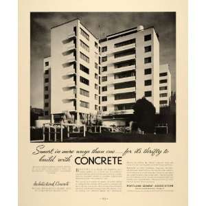1937 Ad Portland Cement Architecture Highgate London   Original Print 