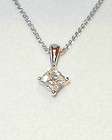 37 Princess Cut Diamond Set 14k White Gold Necklace  