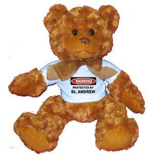   BY ST. ANDREW Plush Teddy Bear with BLUE T Shirt: Toys & Games