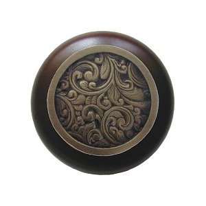  Saddleworth Walnut Cabinet Knob, Antique Brass: Home 
