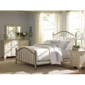 American Drew Ashby Park Metal Bed Complete Queen Plated Nickel 