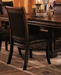   Side Dining Chair with leather and nail head trim (Set of 2)  