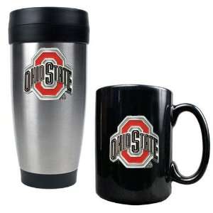 Ohio State Buckeyes NCAA Stainless Travel Tumbler And Ceramic Mug Set 
