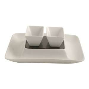  Dema Designs Simplicity Square Server And Two Dip Dishes 
