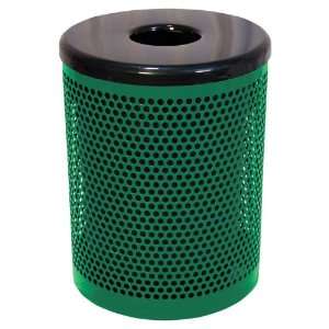  Perforated Steel 32 Gallon Waste Receptacle Brown 