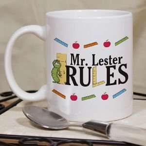  My Teacher Rules Coffee Mug: Kitchen & Dining