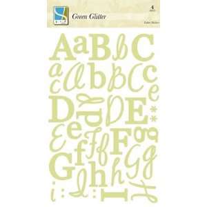  Light Green Glitter Letter Stickers by GCD Studios: Arts 