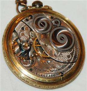 1932 Elgin Pocket Watch Scepter Gold Case & Antique Watch Fob  