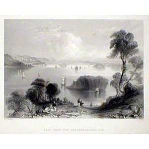  Bartlett 1839 Engraving of East Port and Passamaquoddy Bay 
