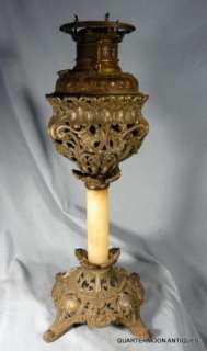 Antique The New Rochester Pat 1892 Banquet Oil Lamp  