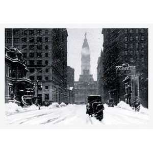  Snow at City Hall, Philadelphia, PA   Paper Poster (18.75 