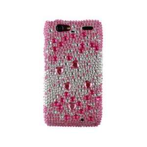 Diamond Design Phone Protector Case Cover Pink and Silver For Motorola 