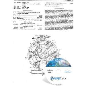   NEW Patent CD for ROTARY INTERNAL COMBUSTION ENGINES 