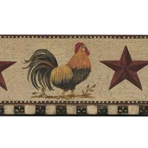  Roosters and Stars Wallpaper Border: Home Improvement