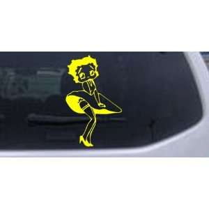 Yellow 34in X 20.8in    Betty Boop back skirt Cartoons Car Window Wall 