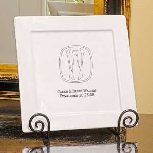  Wedding Favors Your Initial Square Platter and Easel Set 