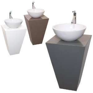   Pedestal Vanity   CaesarStone w/ Rondi Vessel Sink
