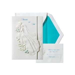  Blue Lilies Bride and Groom Wedding Invitation Health 
