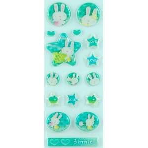  Cute Japanese Bubble   Binnie Stickers (Embossing): Toys 
