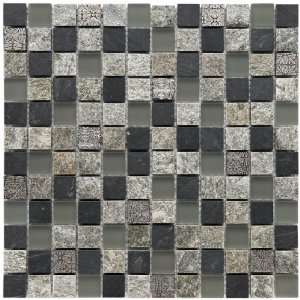 Abbey Fauna Verde 12 x 12 Inch Glass and Stone Mosaic Wall Tile 