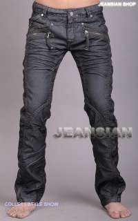 3mu Mens Designer Jeans Pants Low Rise Trend Black Tank W28 30 32 34 