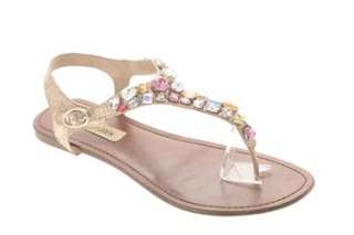   Grooom Womens Flat Sandals Silver Designer Medium Leather 8  