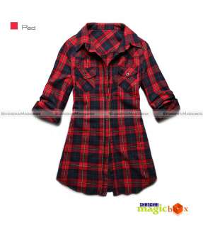 Women Checked Design 4 Color Long Sleeve Shirt #001  