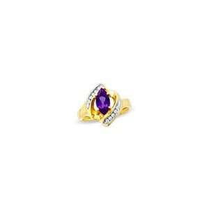   Marquise Amethyst and Diamond Accent Ring in 10K Gold amethyst rings