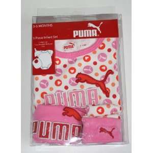  Puma 3 piece Infant Set   Pink   3 6 months Baby