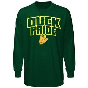  Oregon Ducks Green Pride Long Sleeve T shirt: Sports 