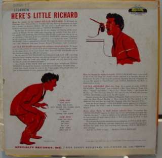LITTLE RICHARD heres LP vinyl SP 100 VG 1957 DG  