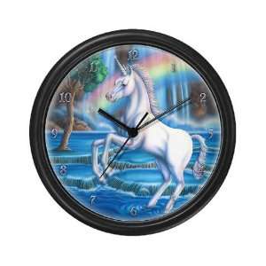  Rainbow Unicorn Art Wall Clock by 