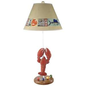    Nautical Lobster Table Lamp with Paul Brent Shade