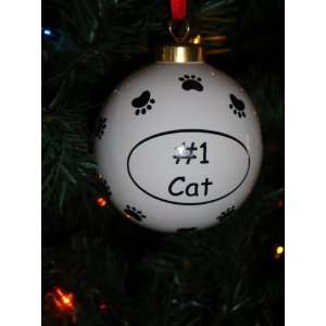  #1 Cat Ceramic Ornament 