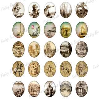 25 Oval 40x30 digital collage sheet DIY JPG Architecture Fit cabochon 